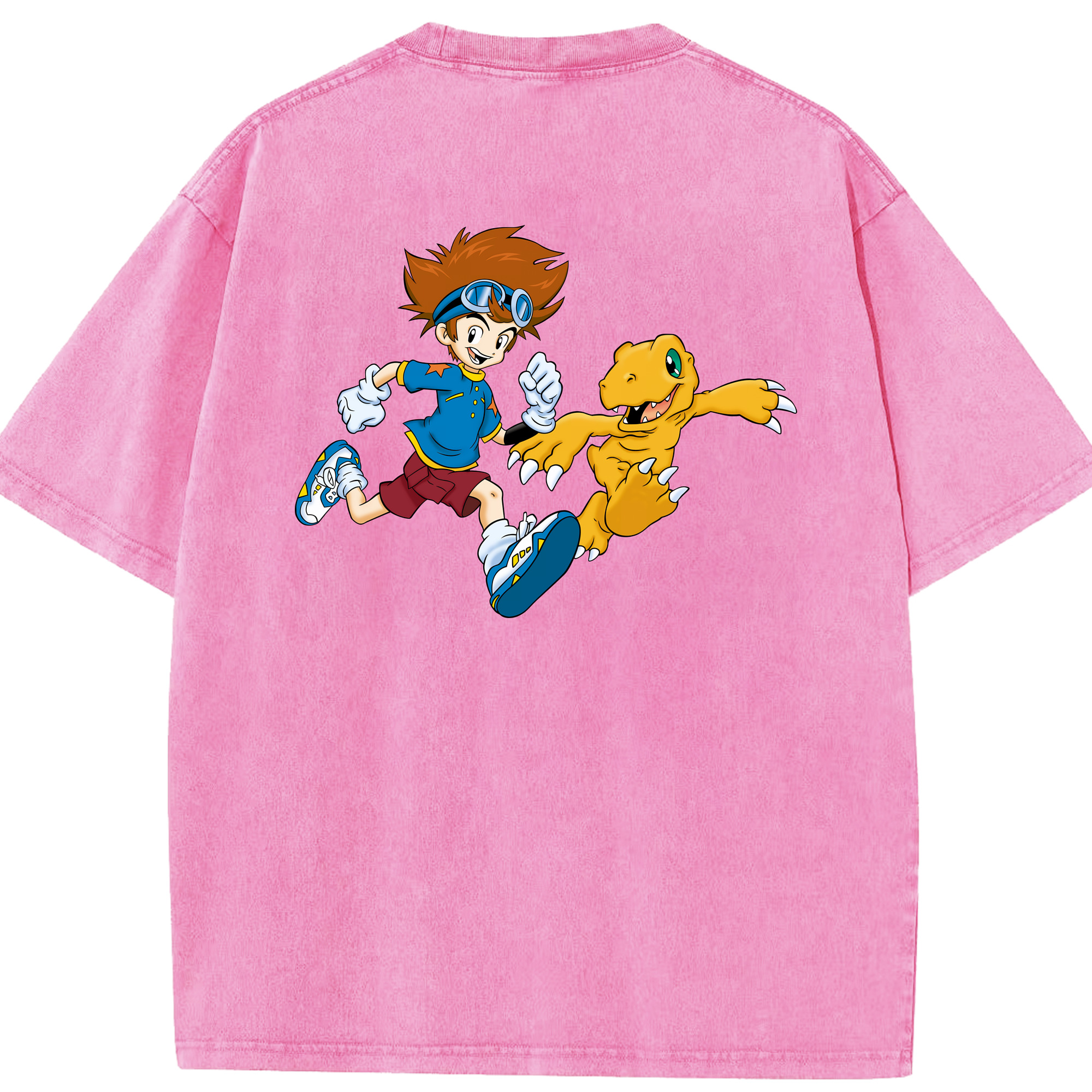 （画像用） Digimon デジタルモンスター/デジモン 綿100% ヴィンテージ風 半袖Tシャツ（背面プリント）